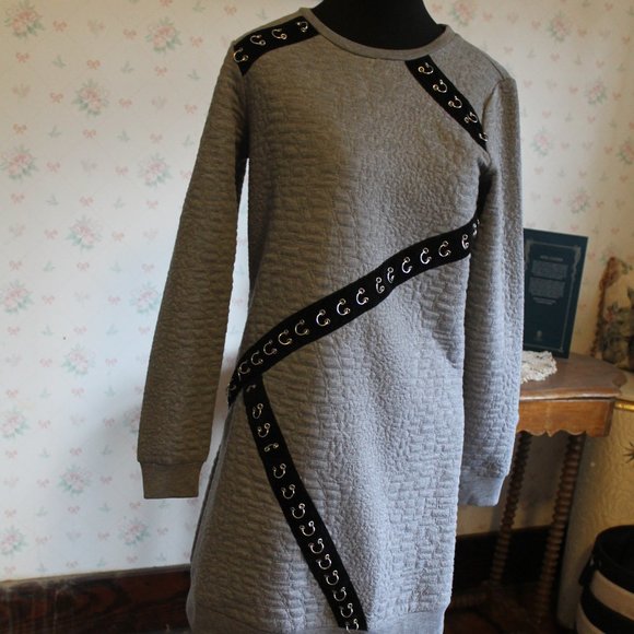 Mark by Avon Sweatshirt-Inspired Mini Dress with Hardware, Small - Picture 2 of 10